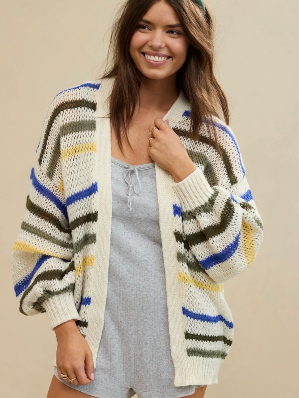 Aerie Oversized Cardigan Neutral, size M, like new!